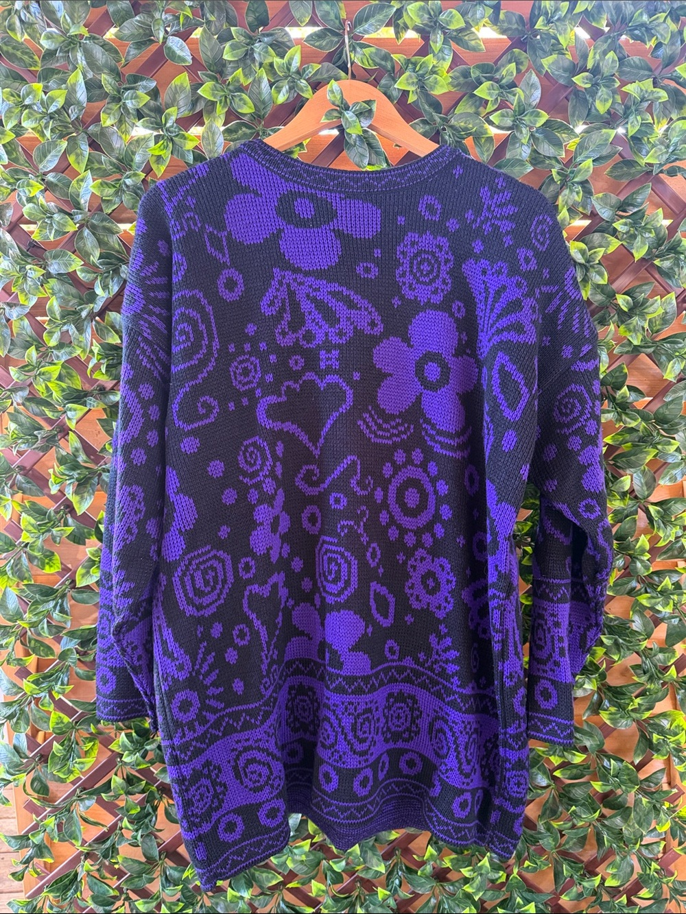 Vintage Stefano Worldwide Floral Print Sweater Dress